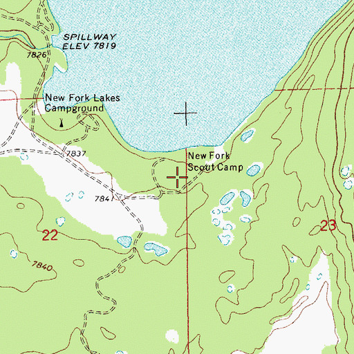 Topographic Map of New Fork Scout Camp, WY