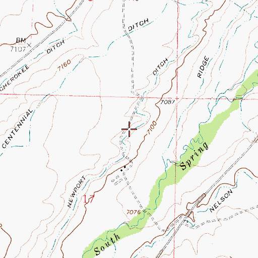 Topographic Map of Newport Ditch, WY