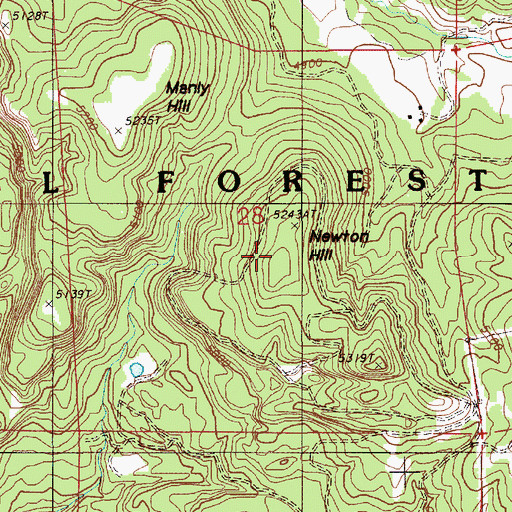 Topographic Map of Newton Hill, WY