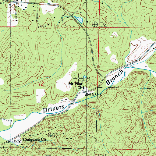 Topographic Map of Mount Pilgrim Church, AL