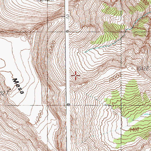 Topographic Map of Nipple Mesa, WY