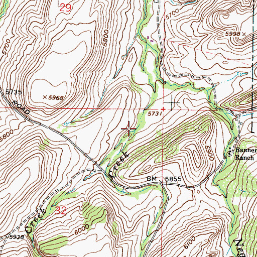 Topographic Map of Nona Creek, WY