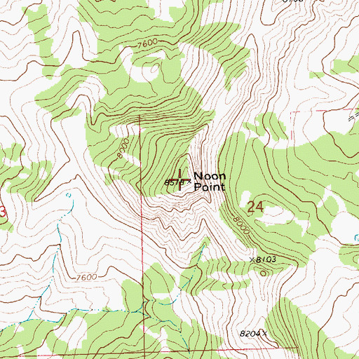 Topographic Map of Noon Point, WY