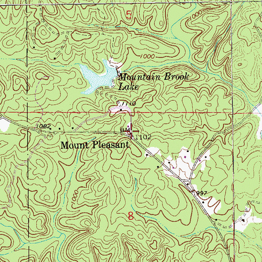Topographic Map of Mount Pleasant, AL