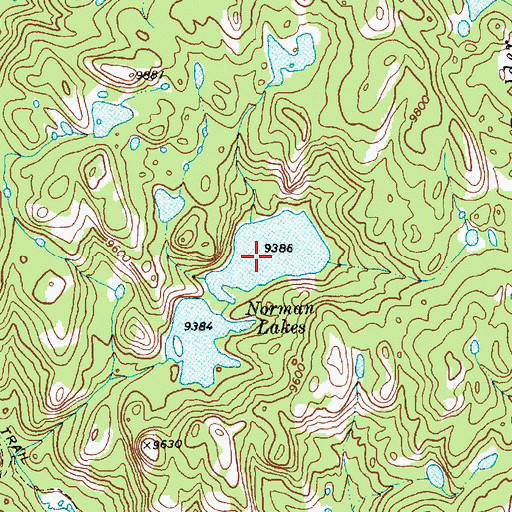 Topographic Map of Norman Lakes, WY