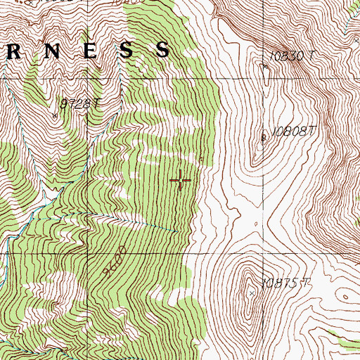 Topographic Map of North Absaroka Wilderness, WY