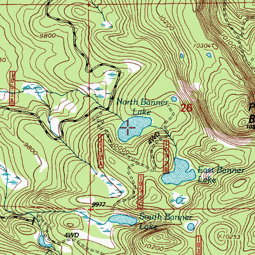 Topographic Map of North Banner Lake, WY