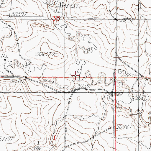 Topographic Map of North Bates Creek, WY