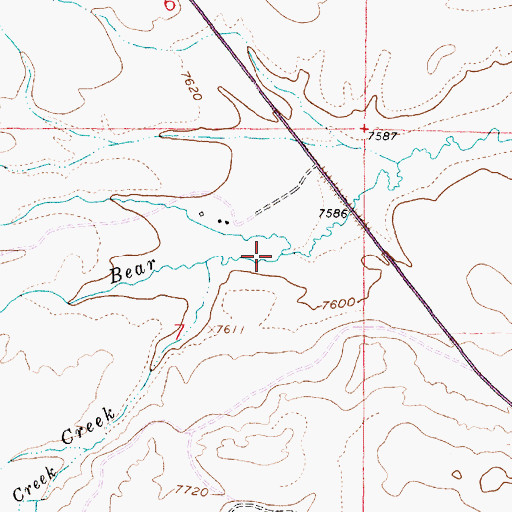 Topographic Map of North Bear Creek, WY