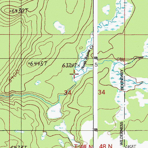 Topographic Map of North Boone Creek, WY