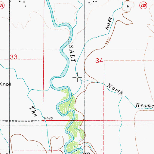 Topographic Map of North Branch Cedar Creek, WY