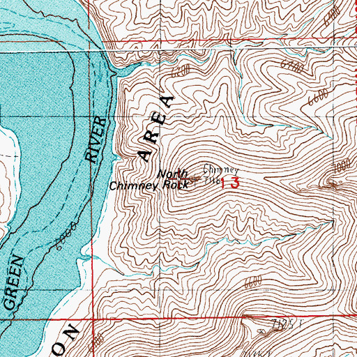 Topographic Map of North Chimney Rock, WY