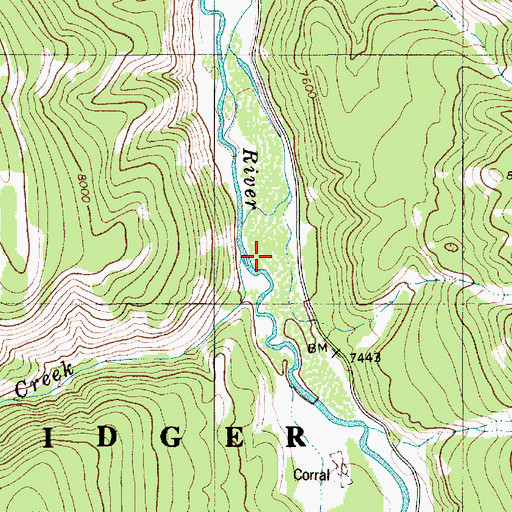 Topographic Map of North Corral Creek, WY