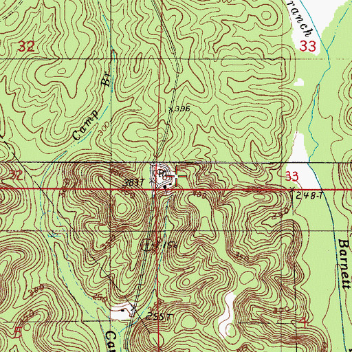 Topographic Map of Mount Pleasant Freewill Baptist Church, AL