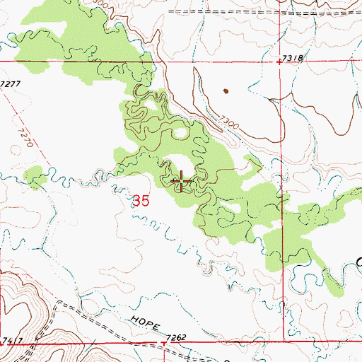 Topographic Map of North Cottonwood Creek, WY