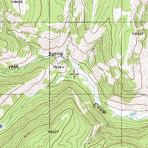 Topographic Map of North Crow Creek, WY