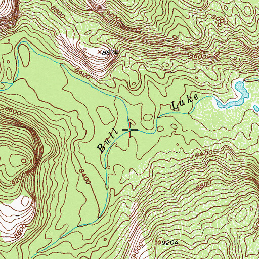 Topographic Map of North Fork Bull Lake Creek, WY