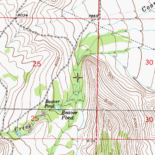 Topographic Map of North Fork Cooper Creek, WY