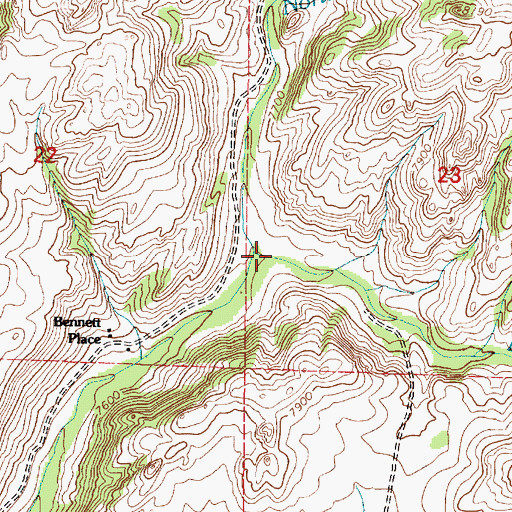 Topographic Map of North Fork Cottonwood Creek, WY
