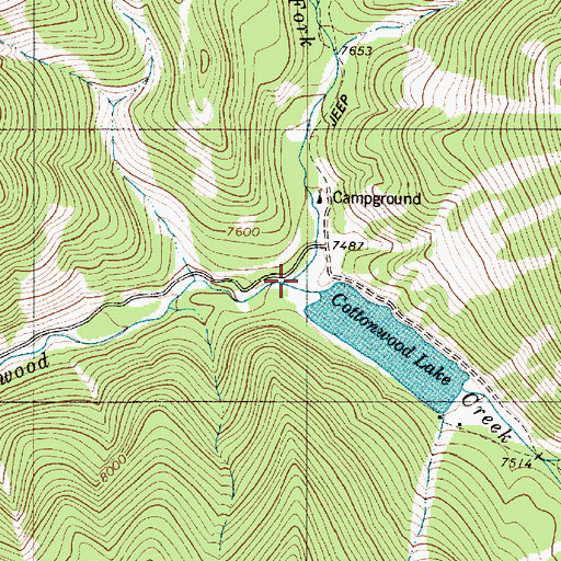Topographic Map of North Fork Cottonwood Creek, WY
