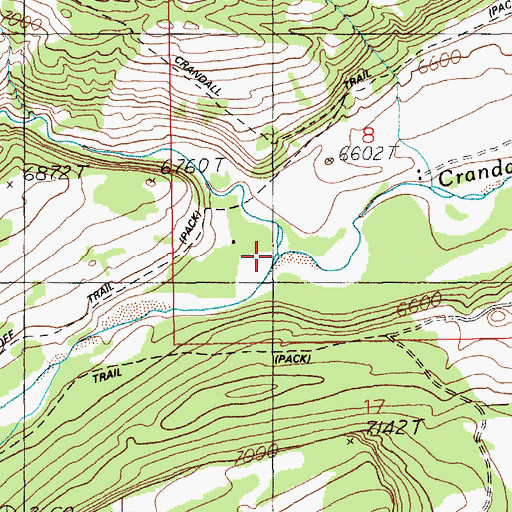 Topographic Map of North Fork Crandall Creek, WY