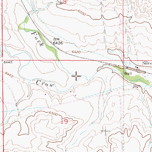 Topographic Map of North Fork Crow Creek, WY