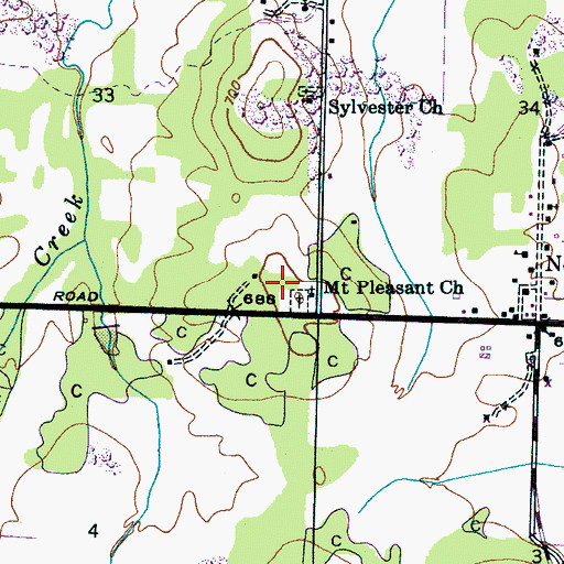 Topographic Map of Mount Pleasant United Methodist Church, AL
