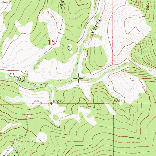 Topographic Map of North Fork Elk Creek, WY