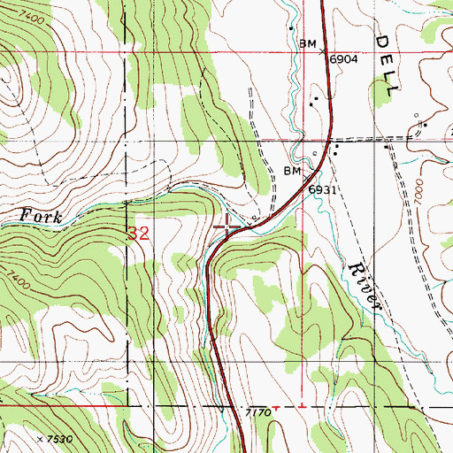 Topographic Map of North Fork Fish Creek, WY