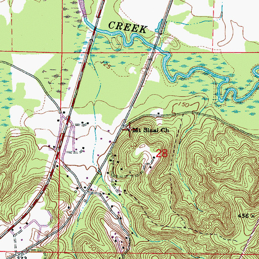 Topographic Map of Mount Sinai Church, AL