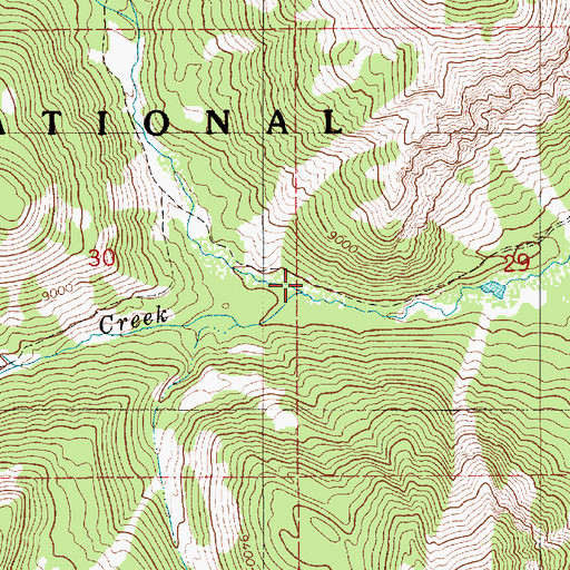 Topographic Map of North Fork Fish Creek, WY