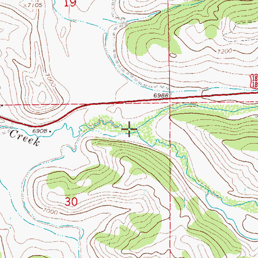 Topographic Map of North Fork Fisherman Creek, WY
