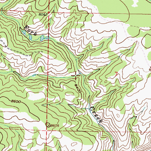 Topographic Map of North Fork Gramm Creek, WY