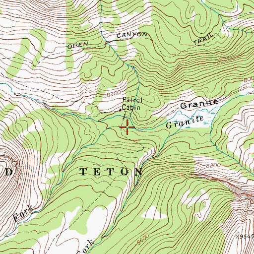 Topographic Map of North Fork Granite Creek, WY