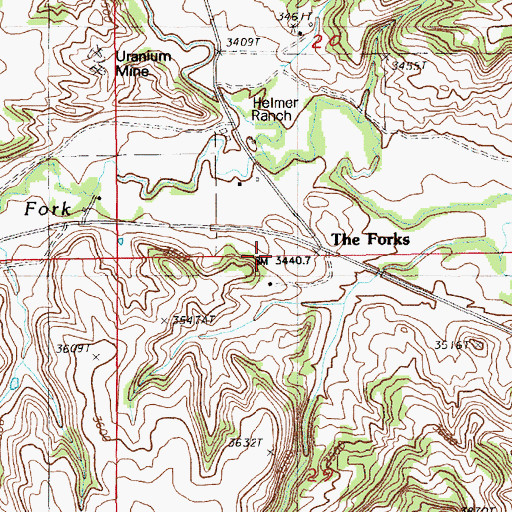 Topographic Map of North Fork Hay Creek, WY