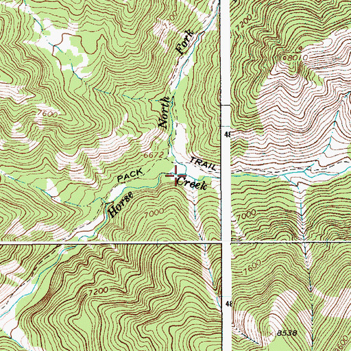 Topographic Map of North Fork Horse Creek, WY