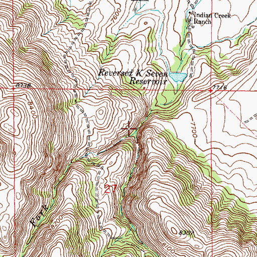 Topographic Map of North Fork Indian Creek, WY