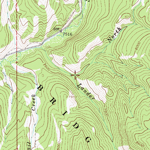 Topographic Map of North Fork Lander Creek, WY