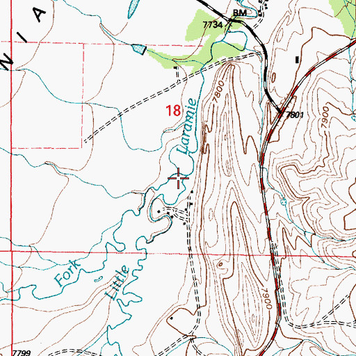 Topographic Map of North Fork Little Laramie River, WY