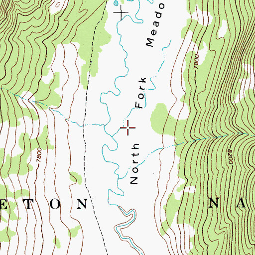 Topographic Map of North Fork Meadows, WY