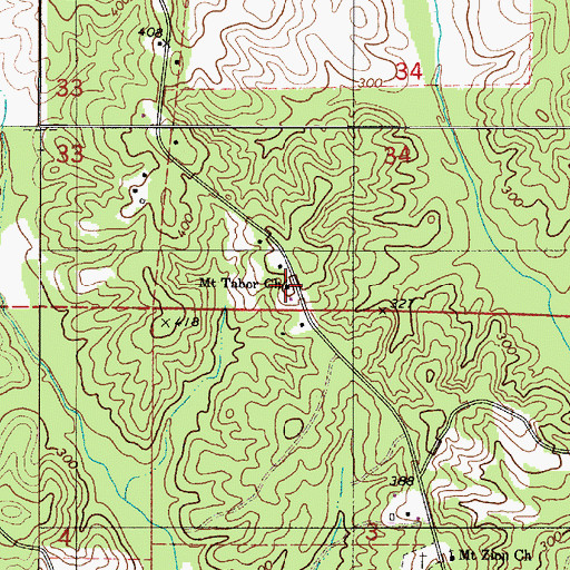 Topographic Map of Mount Tabor Church, AL