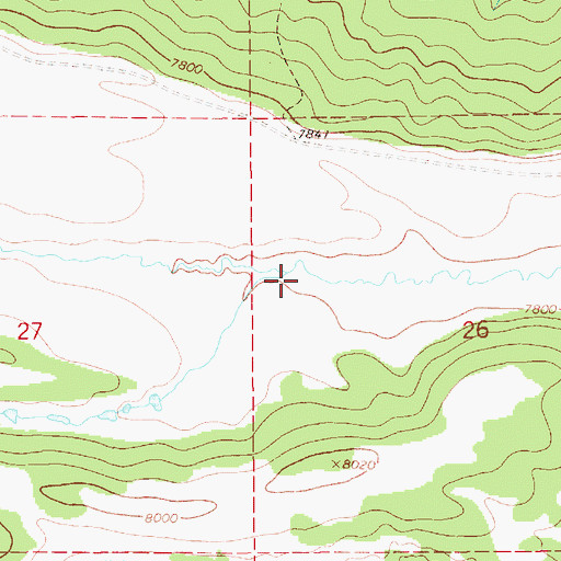 Topographic Map of North Fork Middle Beaver Creek, WY