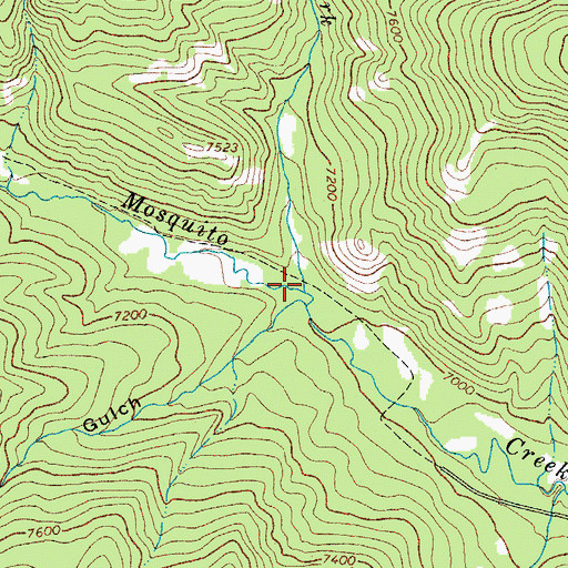 Topographic Map of North Fork Mosquito Creek, WY