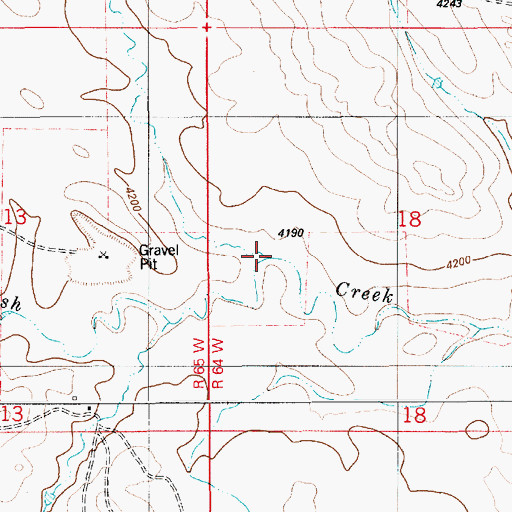 Topographic Map of North Fork Mush Creek, WY