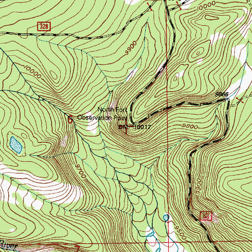 Topographic Map of North Fork Observation Point, WY