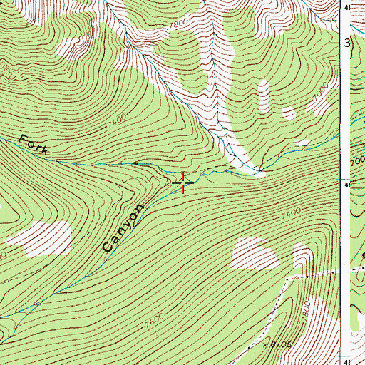 Topographic Map of North Fork Phillips Canyon, WY