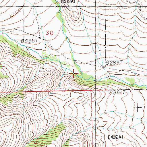 Topographic Map of North Fork Pickett Creek, WY