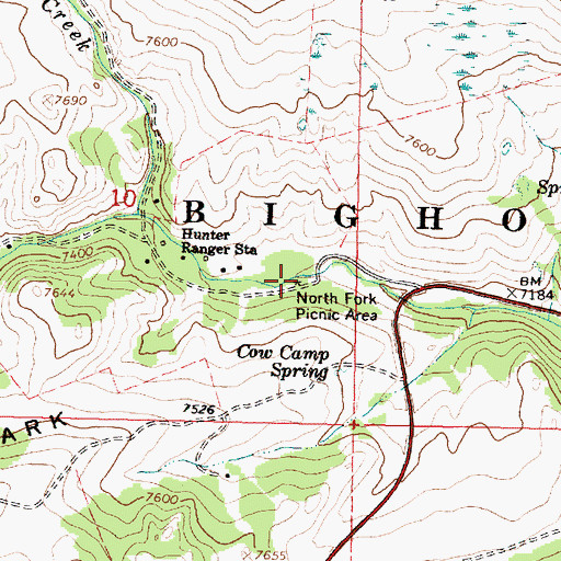 Topographic Map of North Fork Picnic Area, WY