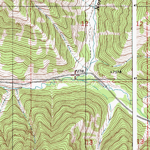 Topographic Map of North Fork Sheep Creek, WY