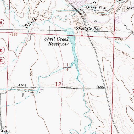 Topographic Map of North Fork Shell Creek, WY